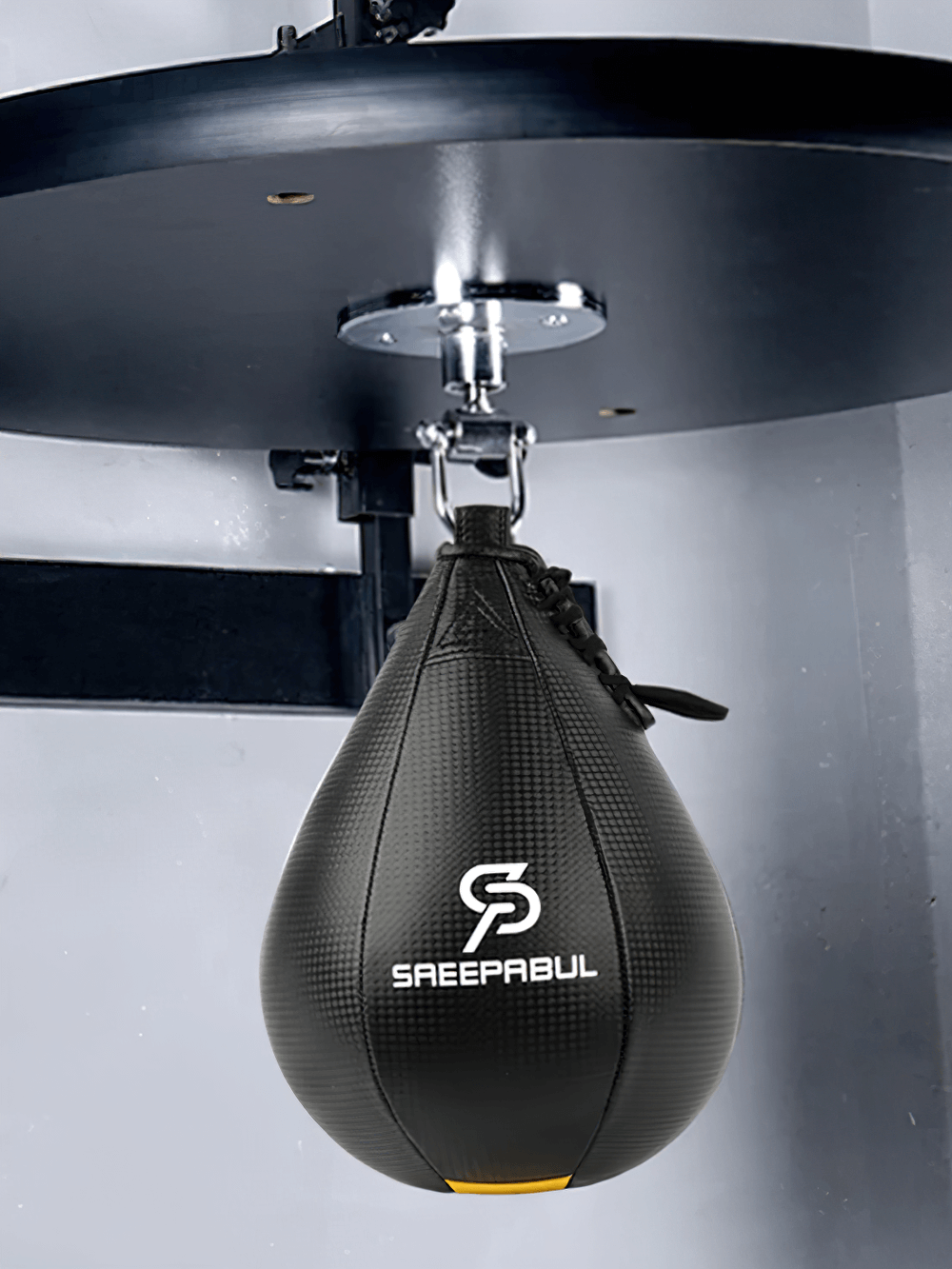 PU leather speed punch ball mounted for boxing precision with reinforced stitching for durability and smooth rebound, model SF3162.