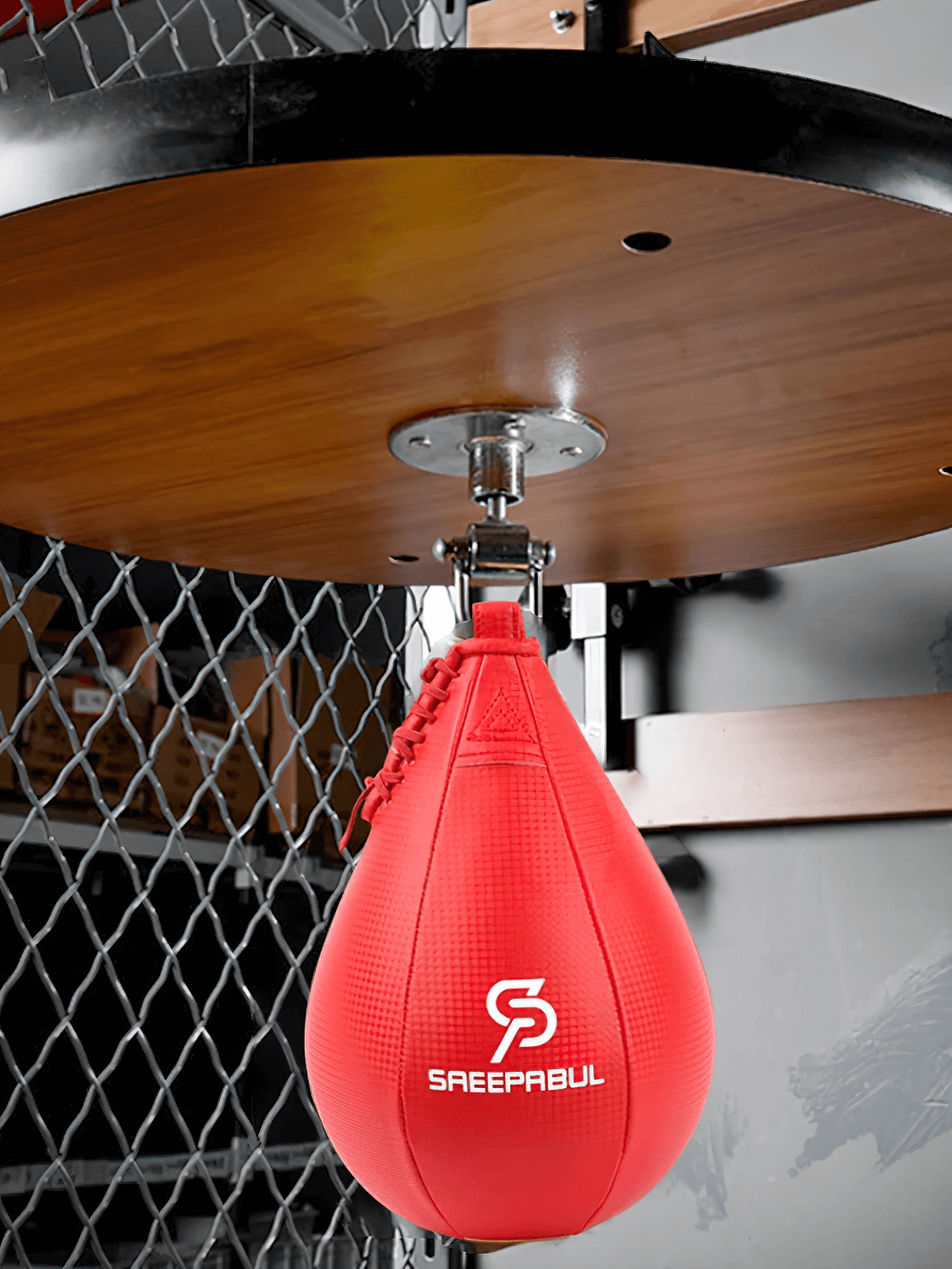Red PU Speed Punch Ball with Mount Kit for Boxing - SF3162, perfect for precision, power, and endurance training.