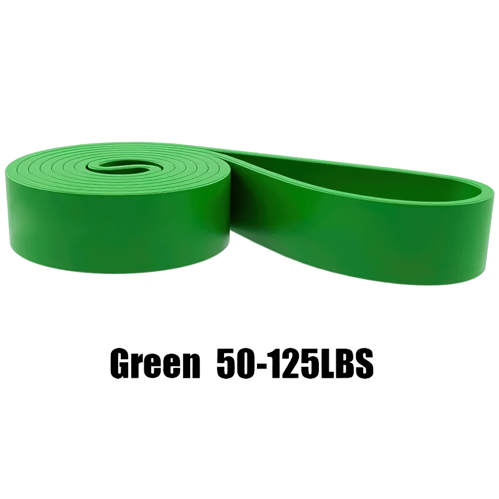 Green Pull Up Resistance Band 50-125LBS for Stretch Exercises and Home Workouts.