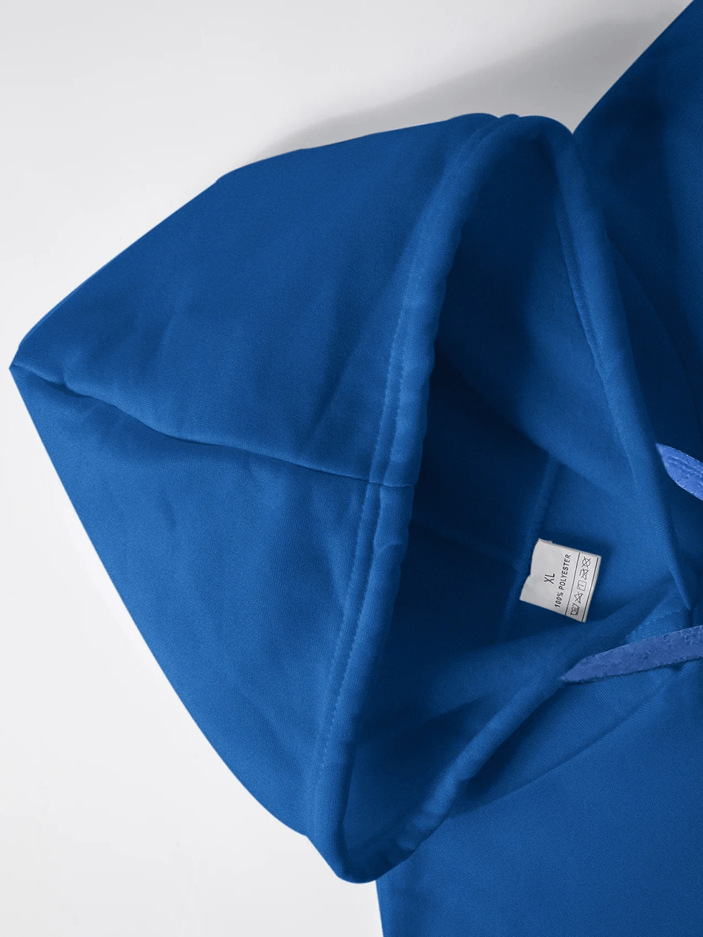 Pullover Hoodie with Drawstring and Pocket - SF4650 blue hood design with label visible