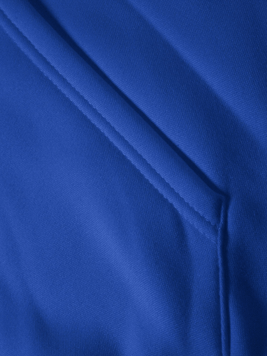 Detail of the front kangaroo pocket on the Pullover Hoodie with Drawstring and Pocket - SF4650 in blue.