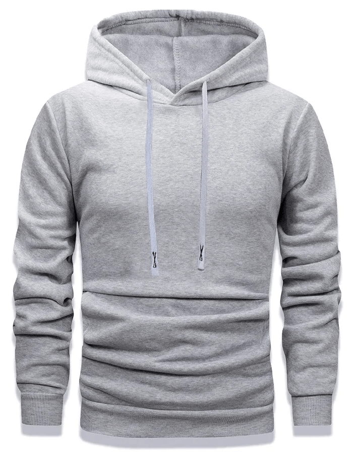 Pullover Hoodie with Drawstring and Pocket - SF4650 in grey, featuring a drawstring hood and front pocket.