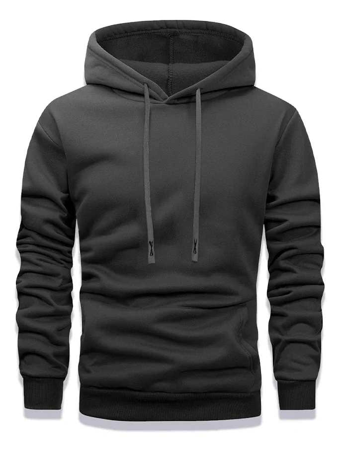 Pullover Hoodie with Drawstring and Pocket - SF4650 in black with ribbed cuffs and smooth fleece interior.