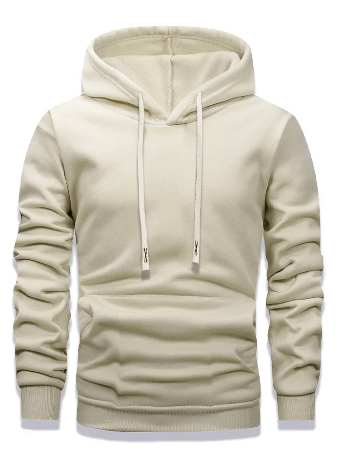 Pullover Hoodie with Drawstring and Pocket - SF4650, depicting a cozy fleece sweatshirt in a light color.