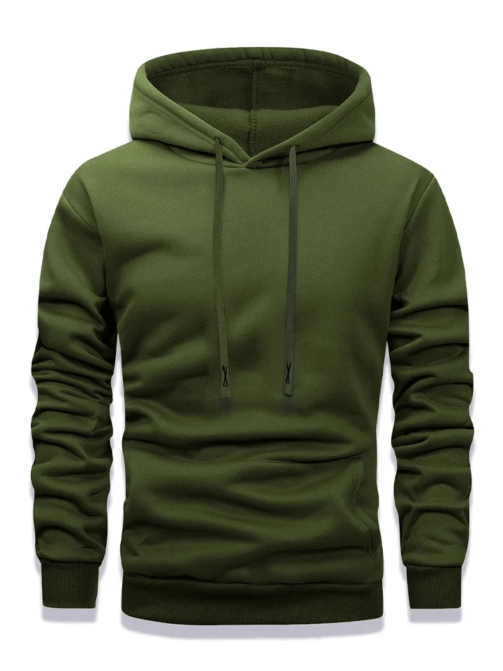 Pullover Hoodie with Drawstring and Pocket - SF4650 in olive green, perfect for casual streetwear and layering.