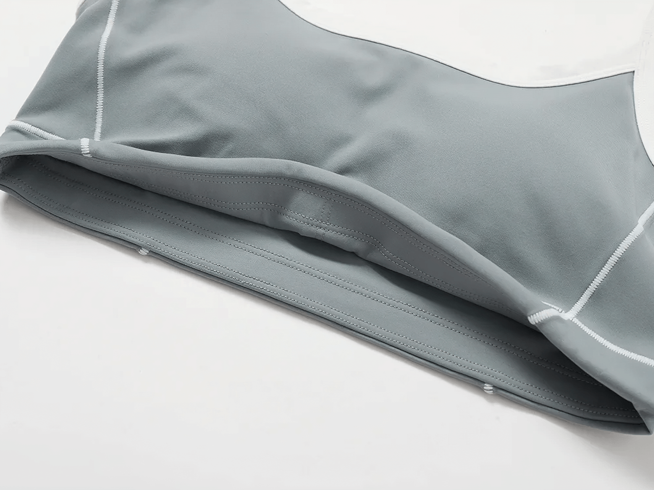 Push-Up Sports Bra SF2456 in light grey, made of breathable nylon and spandex for yoga and fitness support.