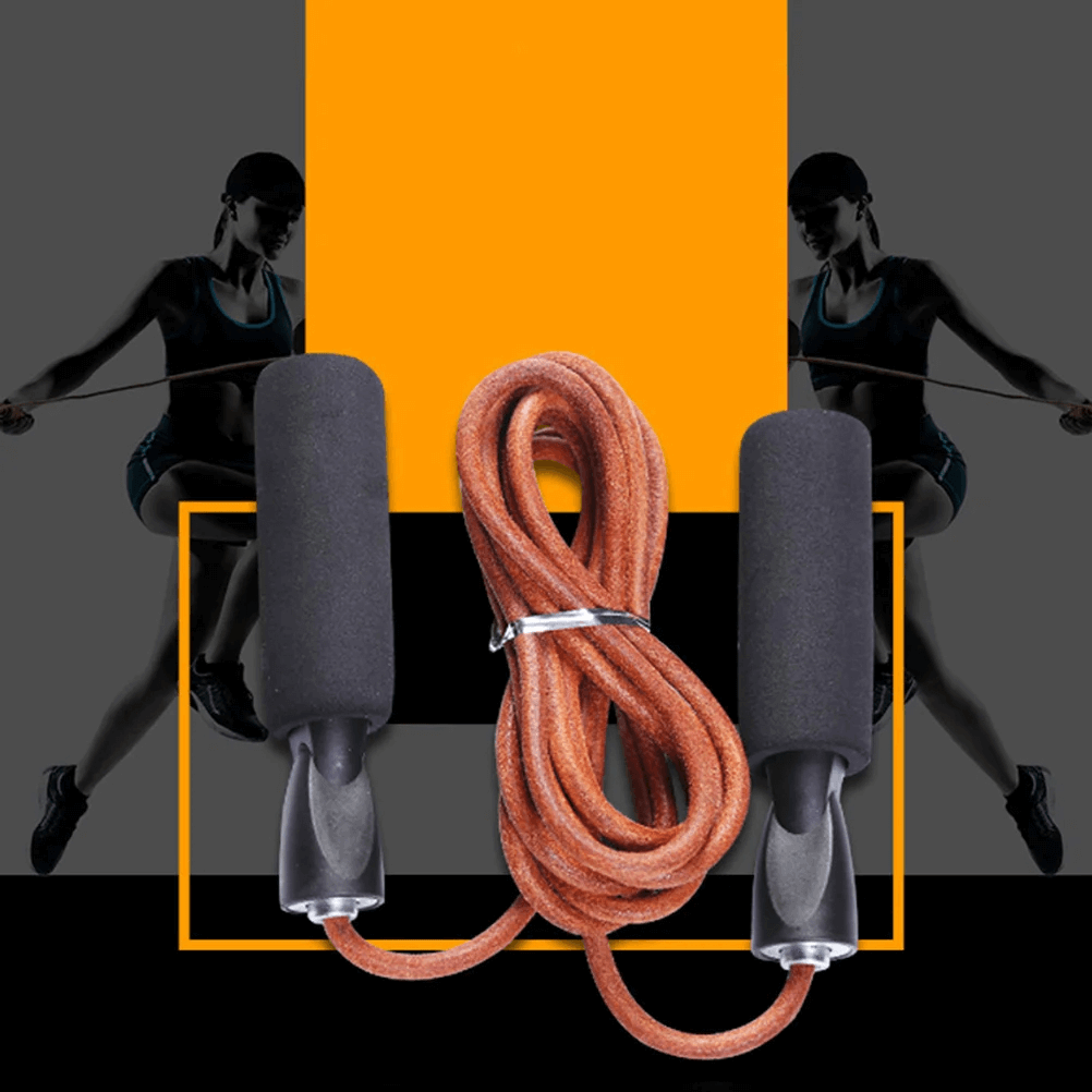 PVC steel wire skipping rope with soft grip handles, perfect for gym workouts and training. Ideal for speed and agility.