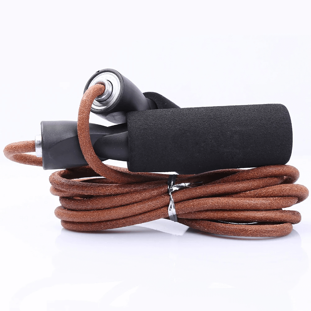 PVC steel wire skipping rope with soft grip handles for fitness and training.