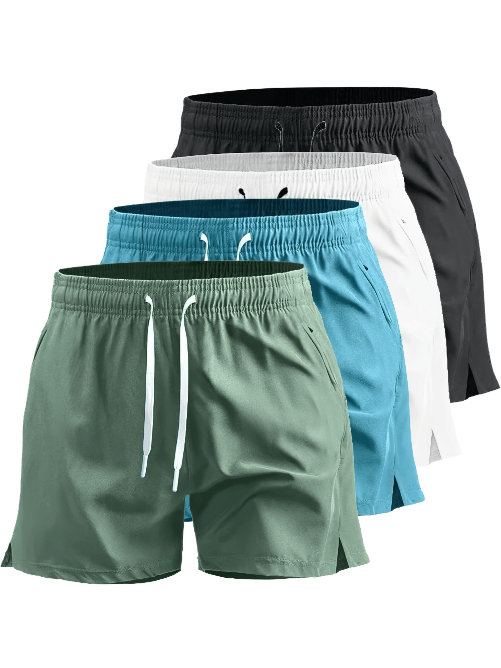 Alt Tag: Quick-Dry Athletic Running Shorts with Pockets - SF4450 lightweight quick-dry workout shorts with drawstring and side pockets