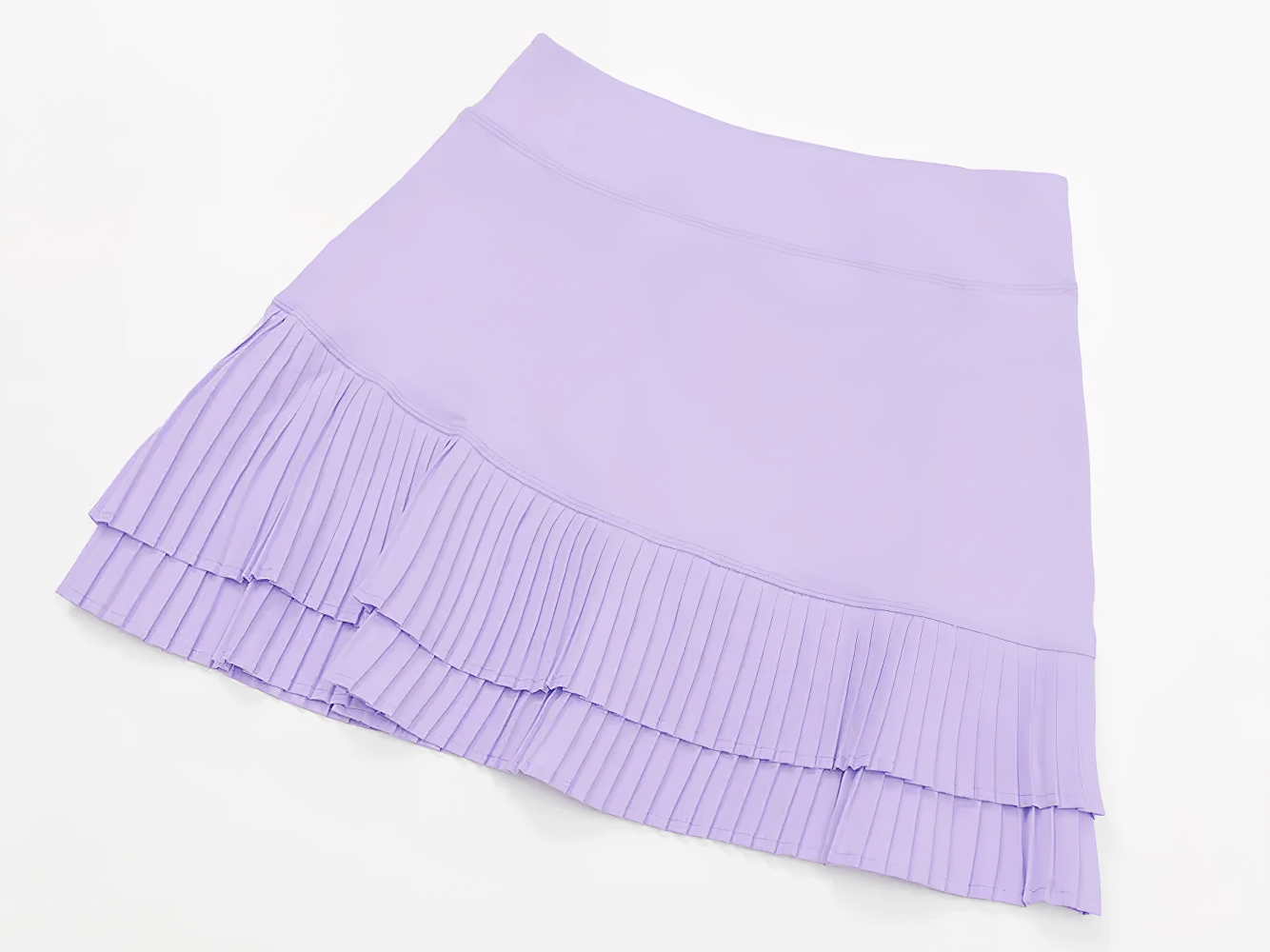 Quick Dry Athletic Skirt With Layered Pleated Hem - SF4570 in light purple with pleated hem detail.