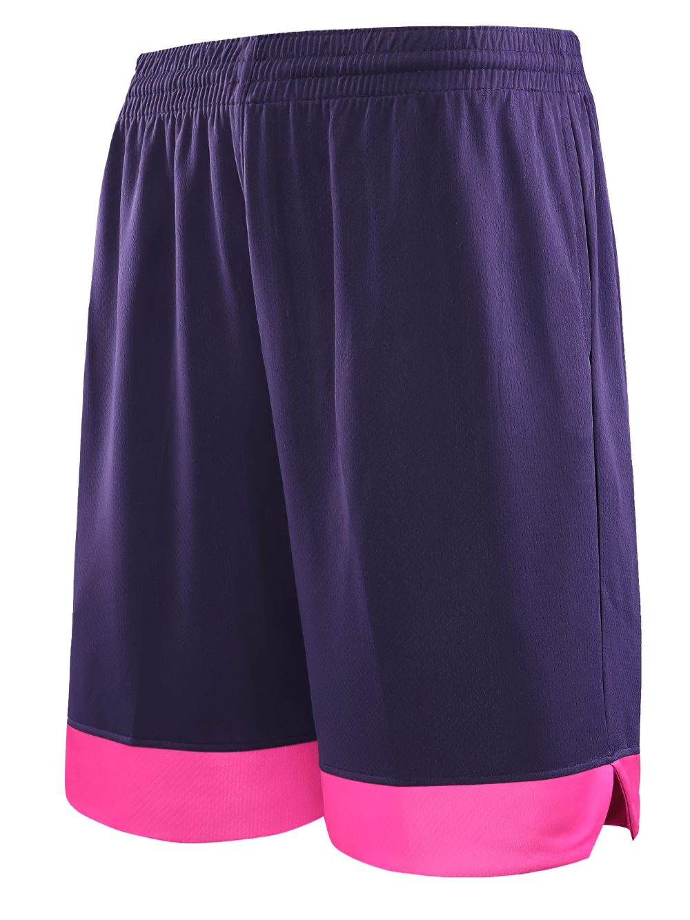 Alt Tag: Quick Dry Basketball and Training Loose Shorts - SF4455 purple loose fit quick-dry court shorts with pink contrast hem