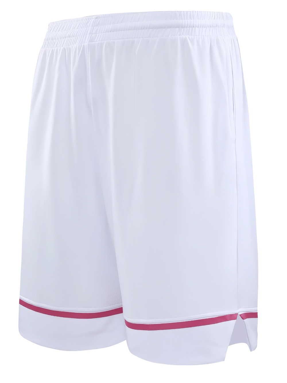 Alt Tag: Quick Dry Basketball and Training Loose Shorts - SF4455 white loose-fit court shorts with quick-dry fabric and contrast hem