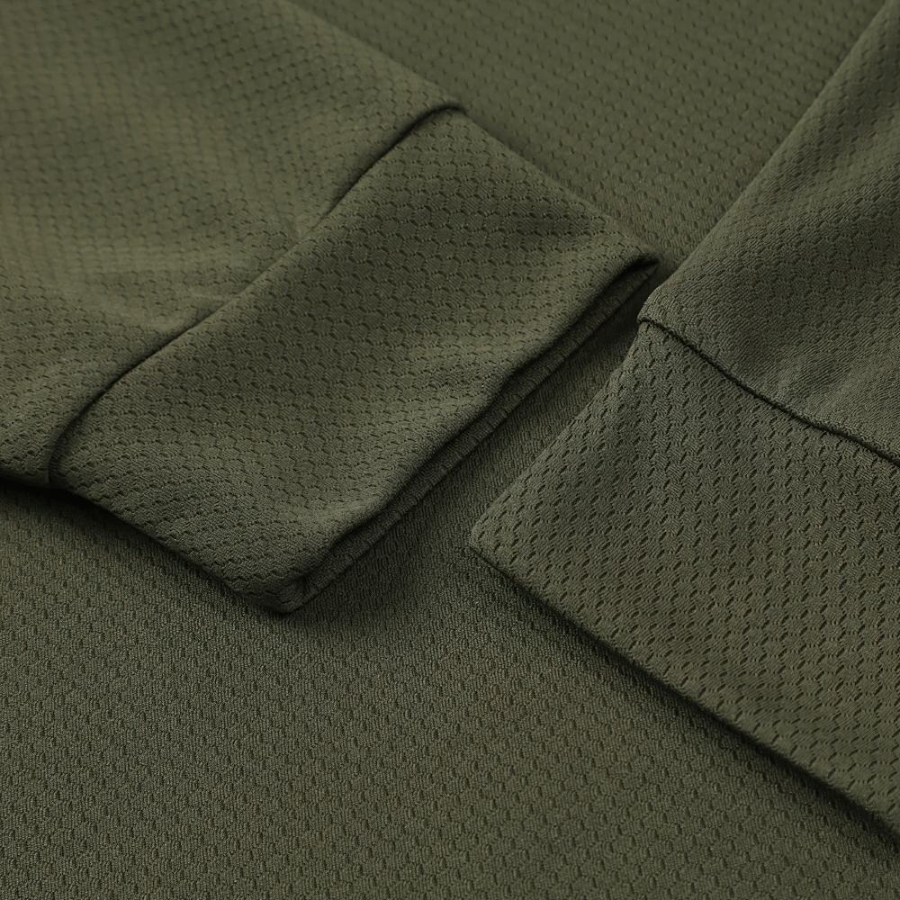 Quick-Dry Bodybuilding Compression Training Top - SF4584 close-up of textured green fabric and sleeves