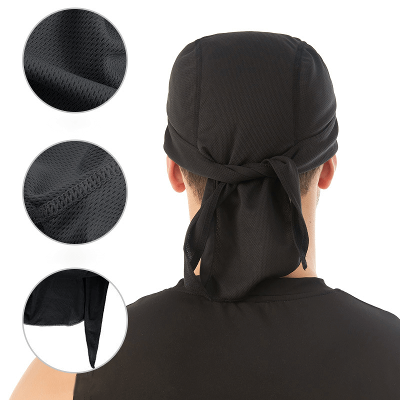 Back view of a Quick Dry Cycling Cap for Men featuring UV protection, lightweight polyester material, perfect for outdoor sports.