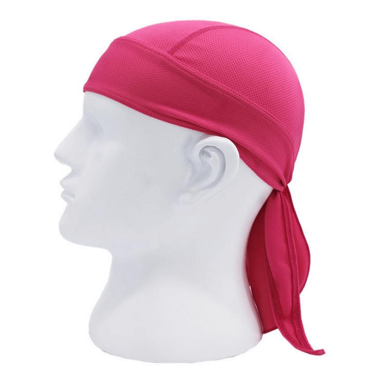 Quick Dry Cycling Cap in vibrant pink with UV protection, displayed on a mannequin head, ideal for cycling and outdoor adventures.