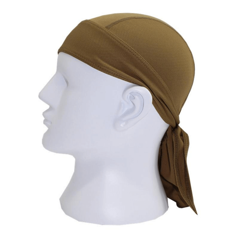 Side view of brown Quick Dry Cycling Cap for Men with UV protection, perfect for outdoor activities like cycling and hiking.