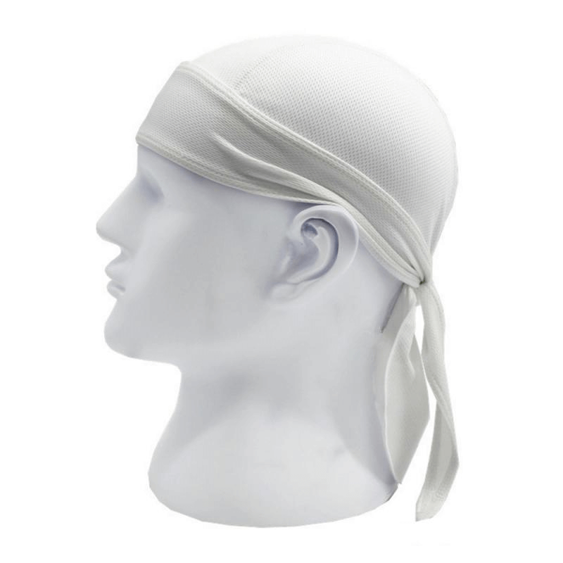White Quick Dry Cycling Cap for Men with UV protection, side view on mannequin
