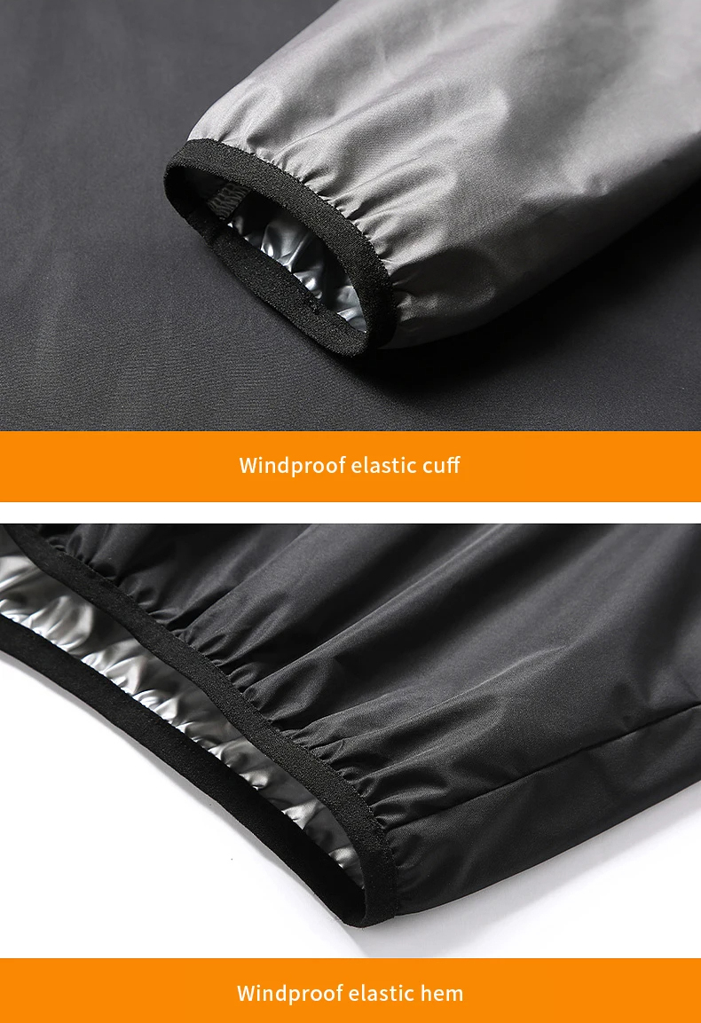 Windproof elastic cuff and hem details of Quick Dry Hooded Running Tracksuit SF2043, ideal for fitness and sports.