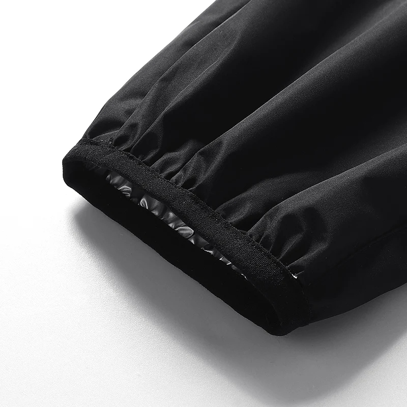 Elastic cuff detail of men's quick-dry hooded running tracksuit SF2043, windproof and water-resistant for fitness and sports.