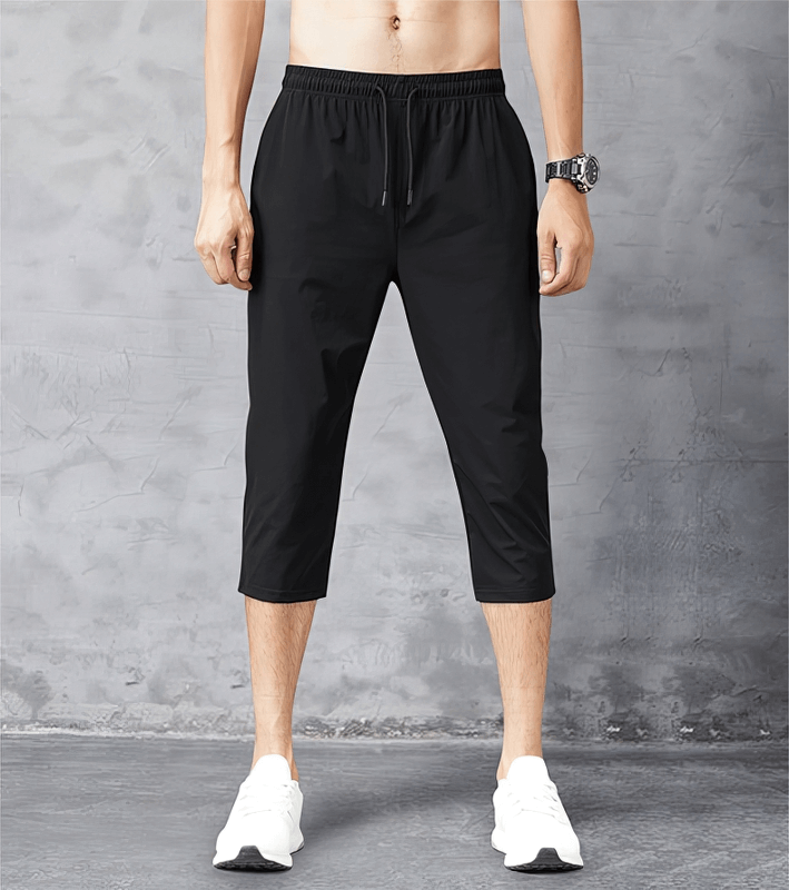 Quick dry lightweight men's extended shorts with side pockets, made of nylon and spandex for comfort and durability, knee-length, SF1342