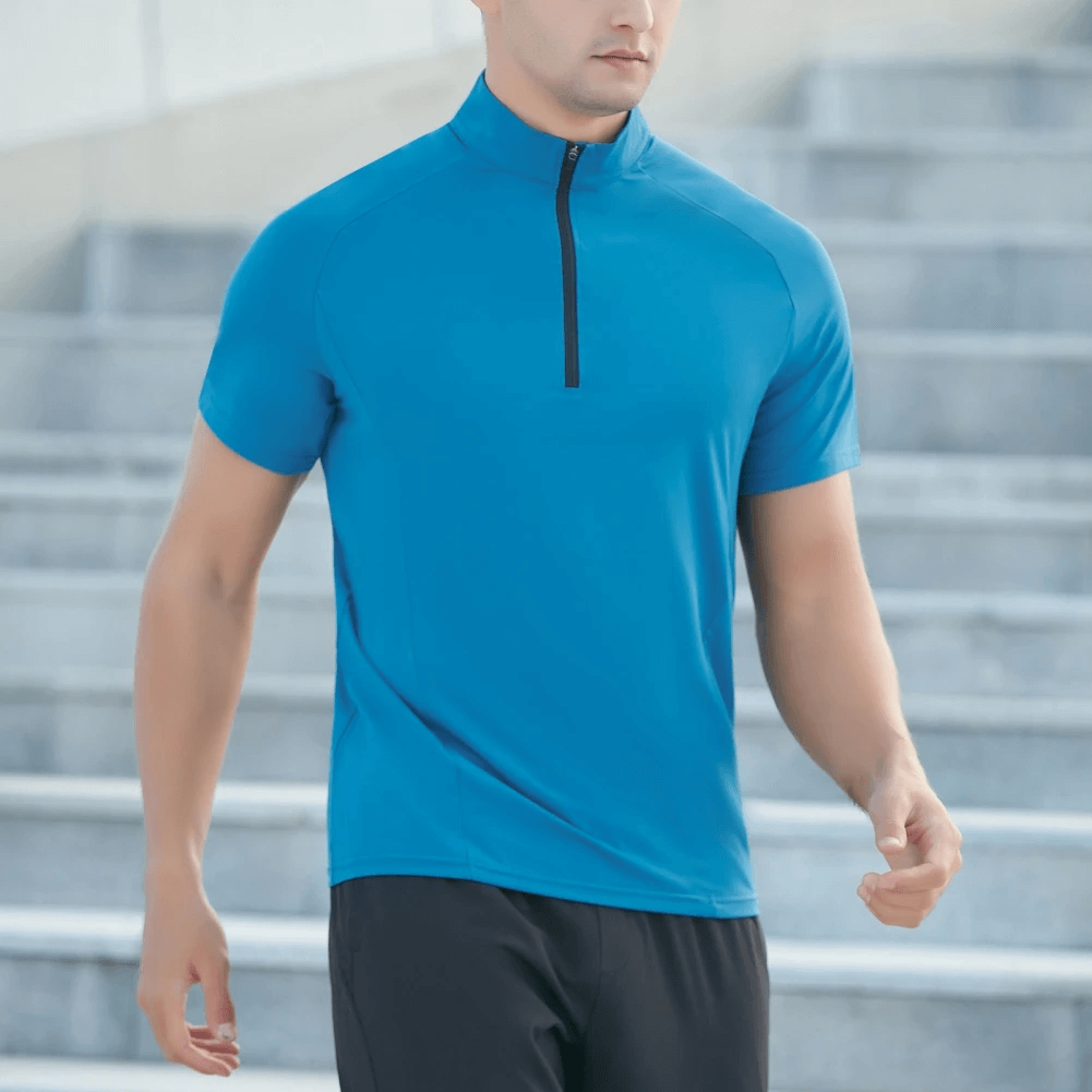 Quick Dry Men’s Zippered Neck Sports T-Shirt - SF2170
