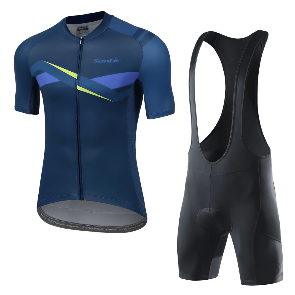 Quick-Dry Men's Cycling Set SF2601, breathable jersey and GEL-padded shorts, peak performance gear for cool, dry rides