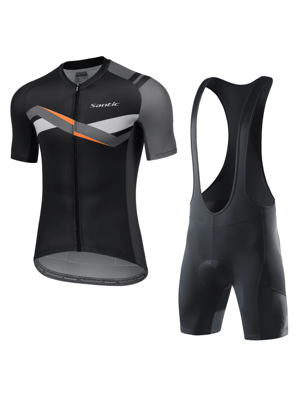 Quick-Dry Men's Cycling Set SF2601, breathable summer jersey and GEL-padded shorts, moisture-wicking and shock absorption.