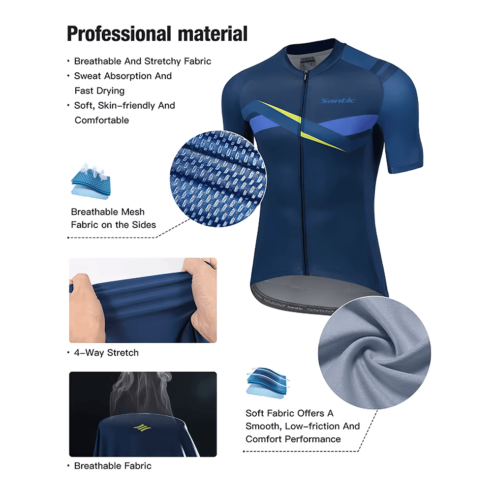 Quick-Dry Men's Cycling Set SF2601 with breathable, stretchy fabric and ergonomic design for optimal performance in summer.