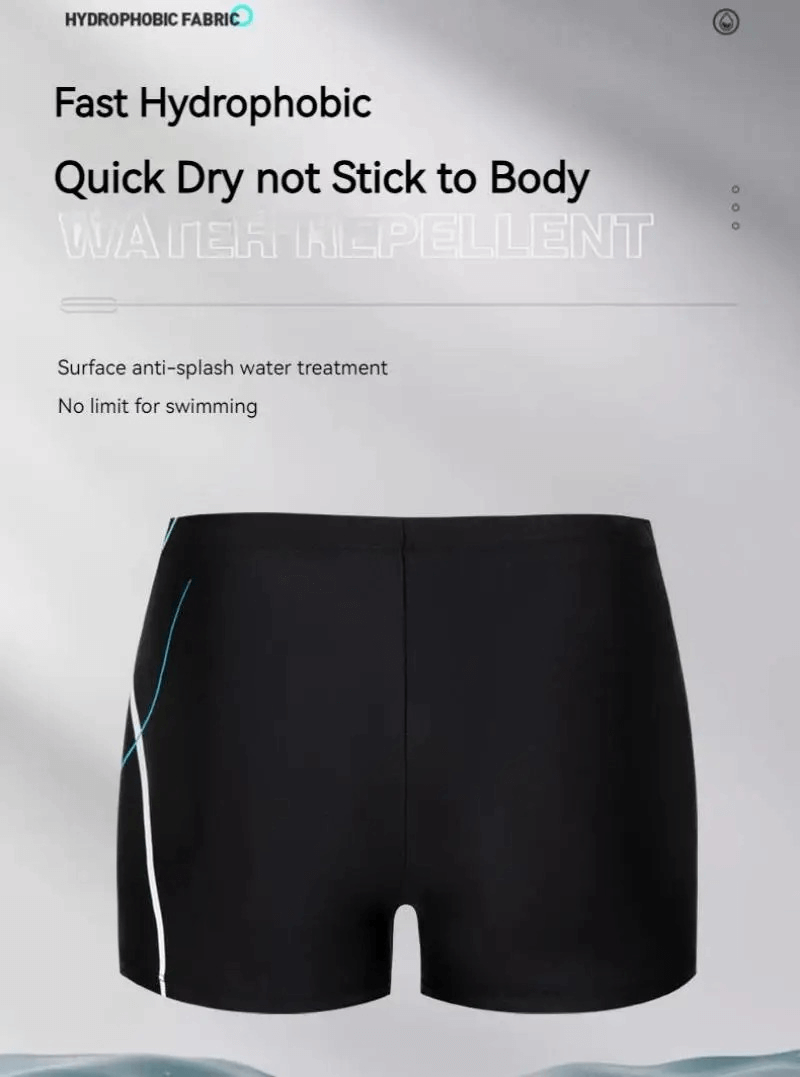 Quick Dry Men's Streamline Swim Trunks with Hydrophobic Fabric for Fast Swimming.