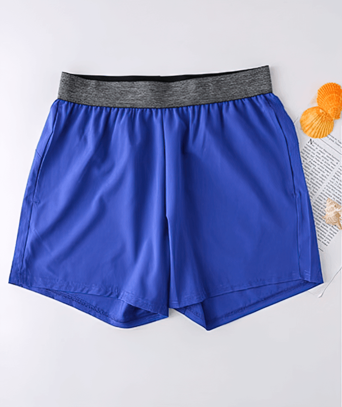 Quick Dry Men's Training Shorts SF1437 in blue, featuring breathable fabric, elastic waistband, and pockets for optimal comfort.