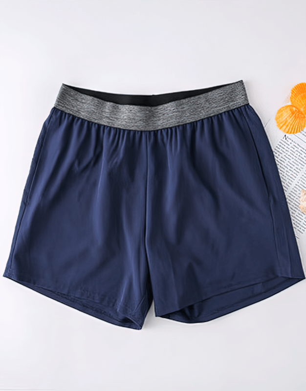 Quick Dry Men's Training Shorts SF1437 in navy with elastic waistband and pockets, ideal for intense workouts.