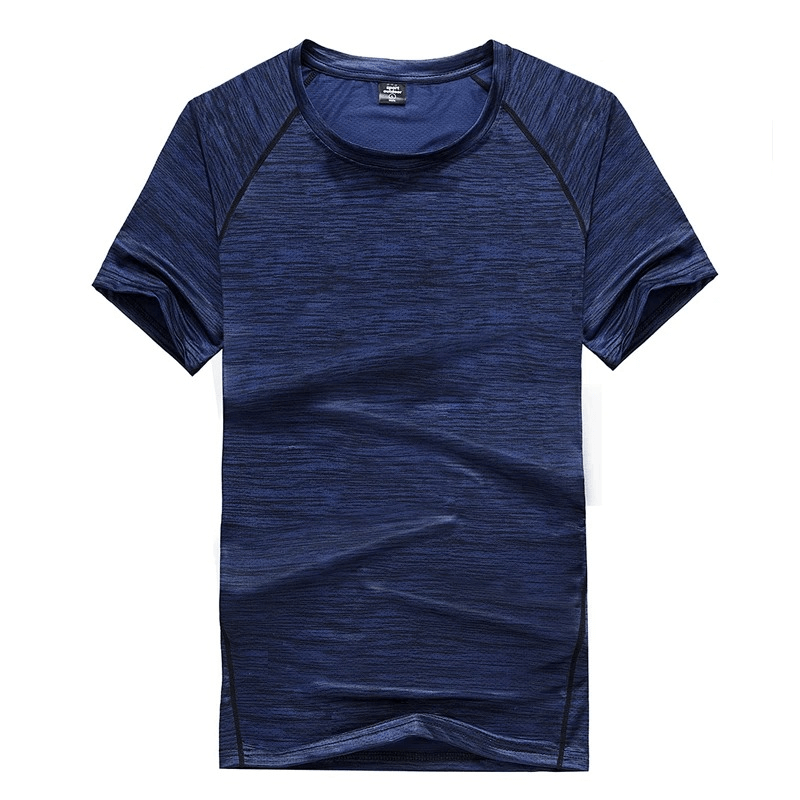 Quick-Dry Round Neck Running T-Shirt for Men in Blue - SF1944, perfect for sports, moisture-wicking, breathable, stylish design