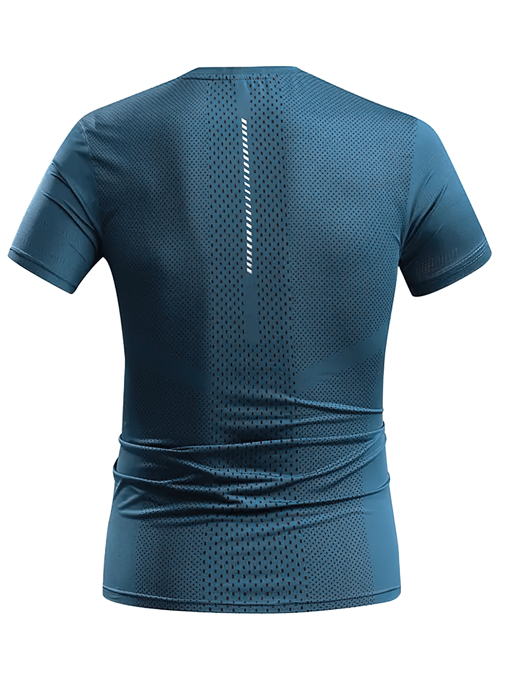 Alt Tag: Quick Dry Running Elastic T-Shirt For Men - SF4346 back view, lightweight breathable quick-dry men’s workout tee with ventilation panels