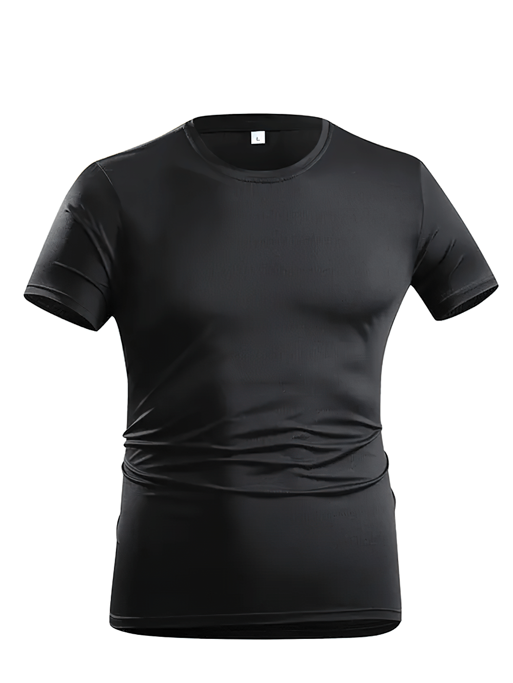 Alt Tag: Quick Dry Running Elastic T-Shirt For Men - SF4346 black lightweight breathable quick-dry athletic tee for running gym cycling