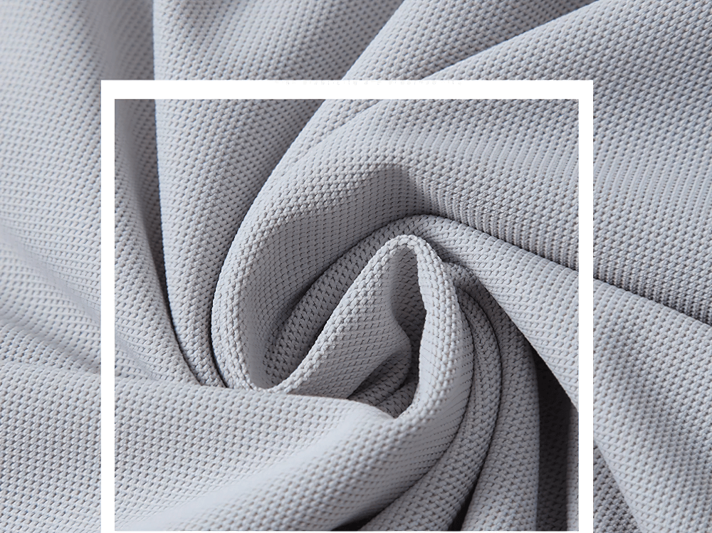 Alt Tag: Quick Dry Running Fitness Stand Collar Tee - SF4345 quick-dry breathable mesh fabric close-up, moisture-wicking sports tee material