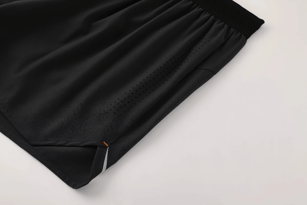 Alt Tag: Quick Dry Running Shorts with Rear Zip Pocket - SF4479 men's quick-dry 2-in-1 training shorts with split hem and elastic waistband