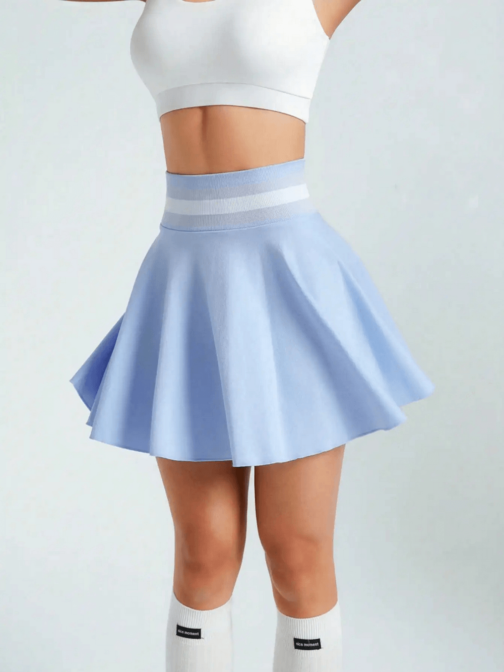 Alt Tag: Quick-Dry Skirt with Breathable Liner Shorts - SF4391 high-waist pleated tennis skort, quick-dry breathable fabric, blue