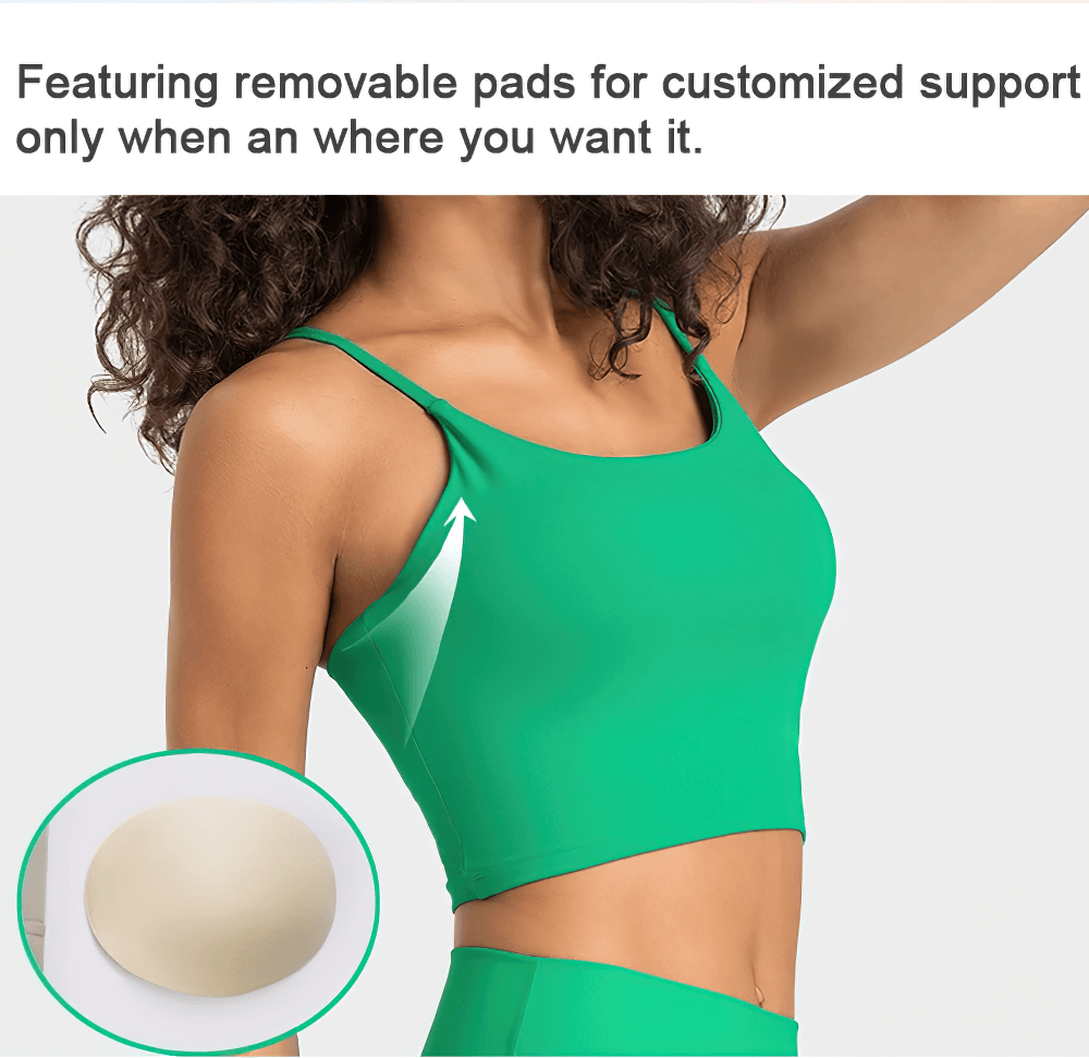 Quick Dry Yoga Set Sleeveless Crop Top with Removable Pads for Custom Support