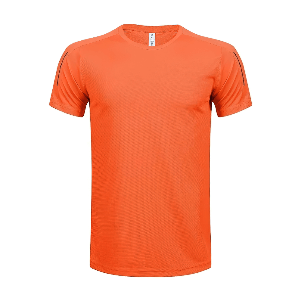 Alt Tag: Quick Dry Sports T-Shirt for Running and Gym - SF4400 orange men’s breathable quick-dry short sleeve athletic tee for training
