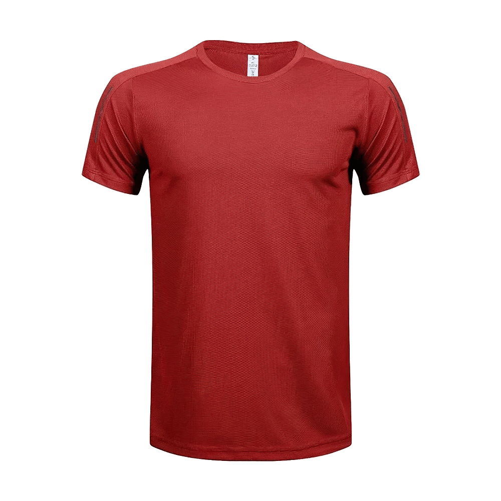 Alt Tag: Quick Dry Sports T-Shirt for Running and Gym - SF4400 red men’s breathable quick-dry athletic tee for running, gym training & workouts