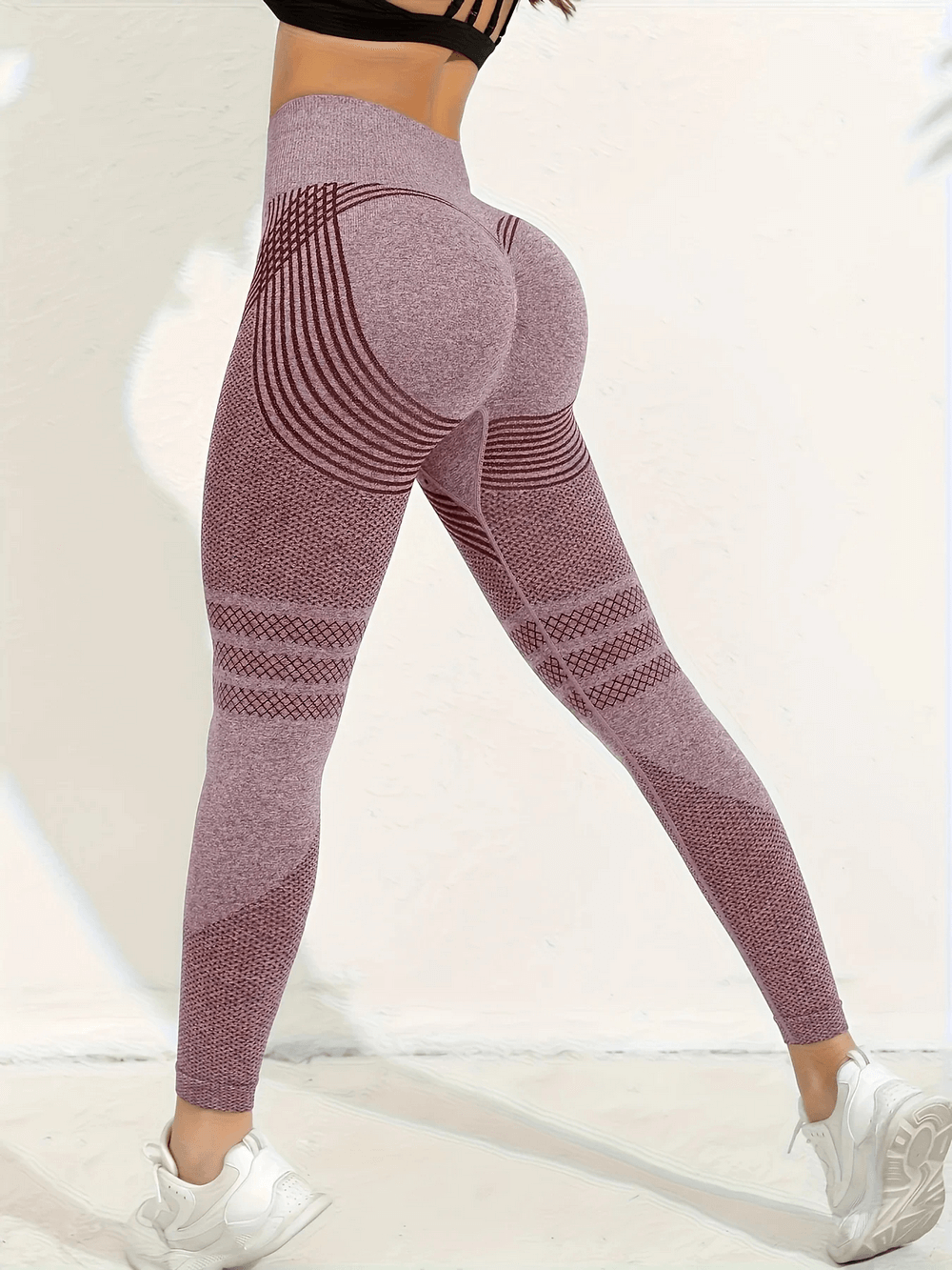 Quick Dry Tie Dye Yoga Tights With Push Up Fit - SF4045 showcasing seamless scrunch butt and ribbed waistband in bold shades