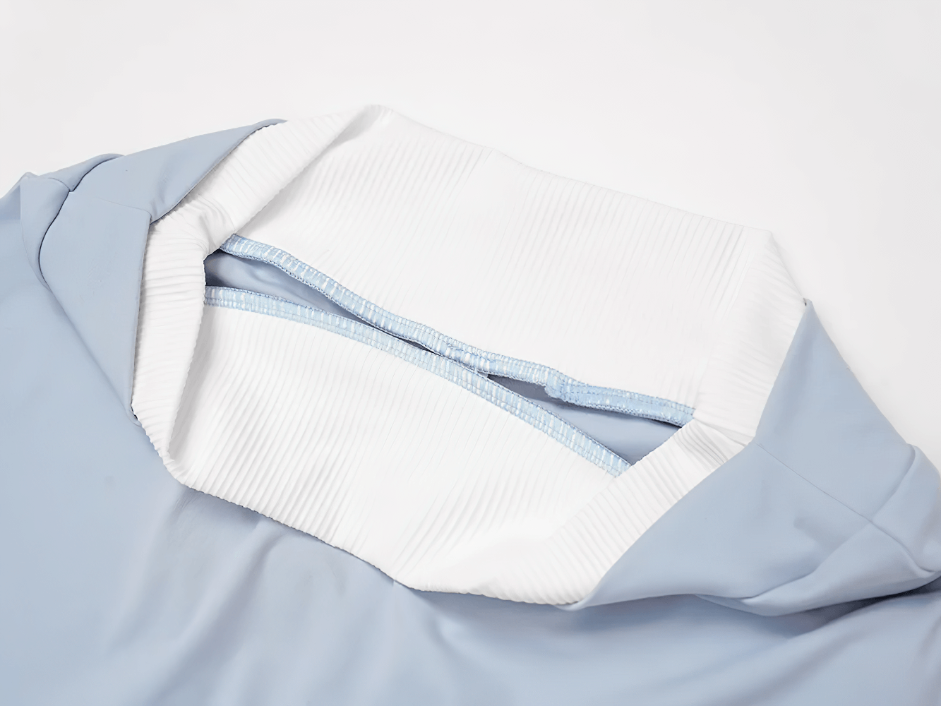 Alt Tag: Quick Dry Yoga Skirt for Badminton and Training - SF4402 close-up of waistband and inner lining in light blue