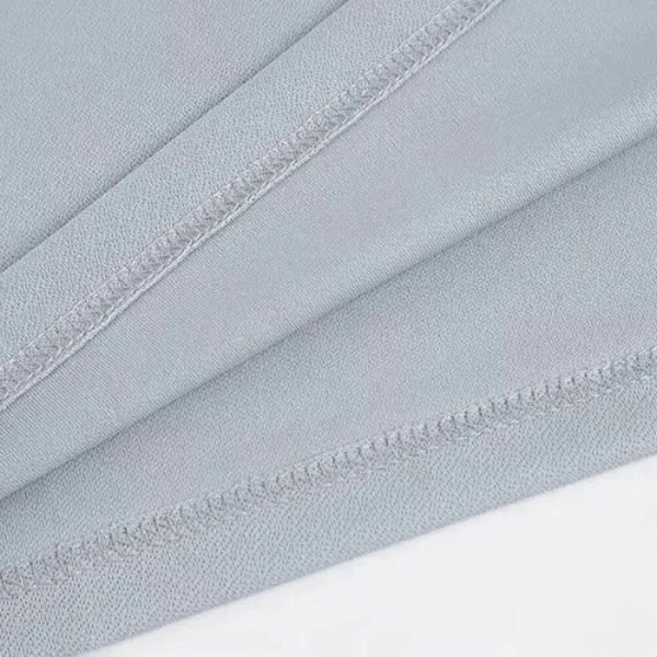 Close-up of breathable polyester fabric of Quick-drying Elastic Sports Men's T-shirt SF1772 in light blue with neat stitching details