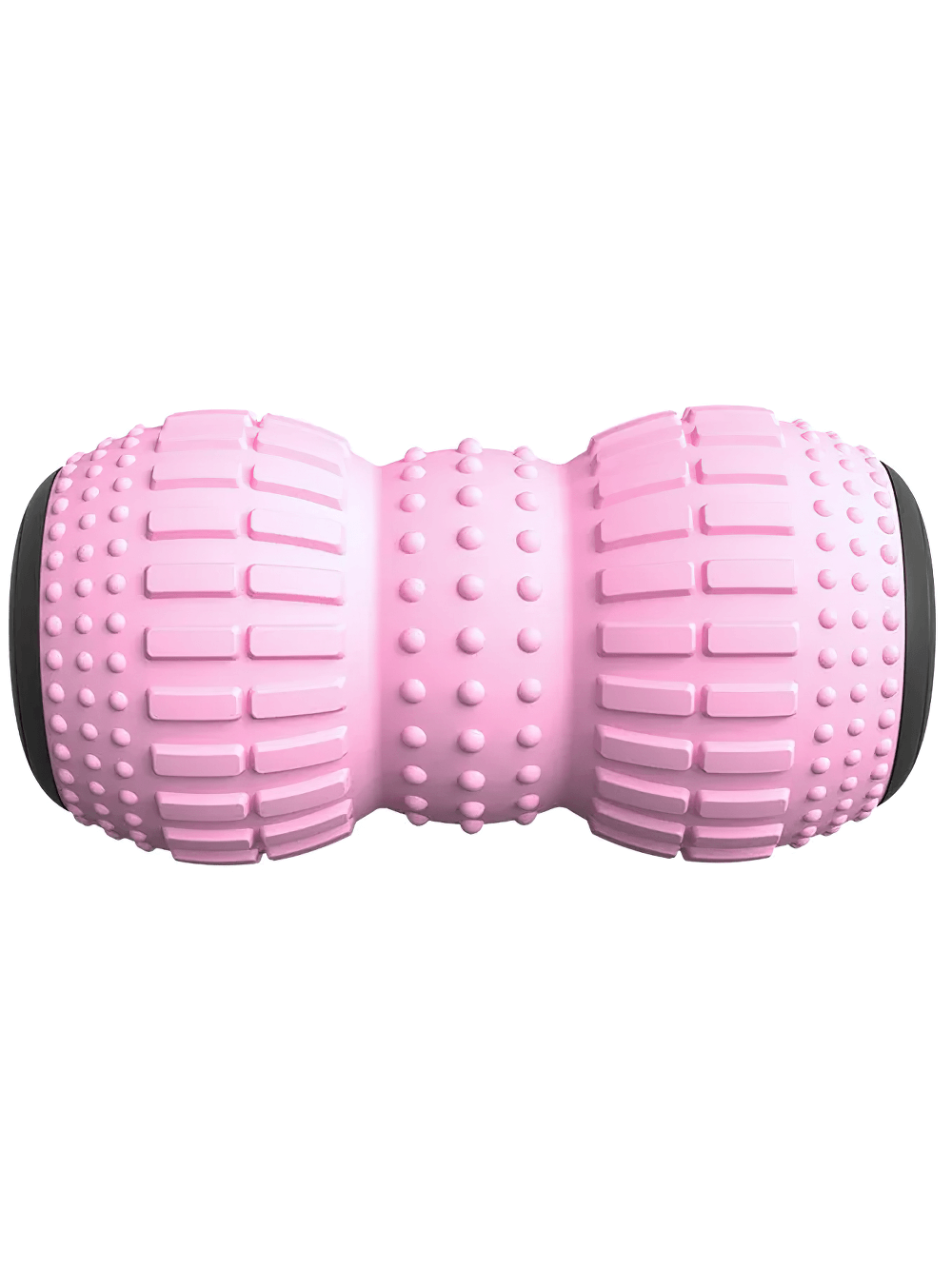 Pink rechargeable vibrating massage roller with textured design for deep tissue therapy, ideal for muscle recovery and circulation.