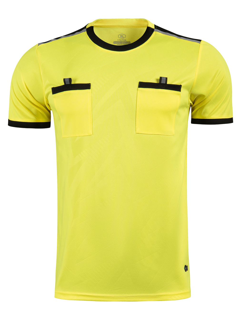 Referee Soccer Jersey with Dual Chest Pockets - SF4629 in vibrant yellow with short sleeves and dual chest pockets.