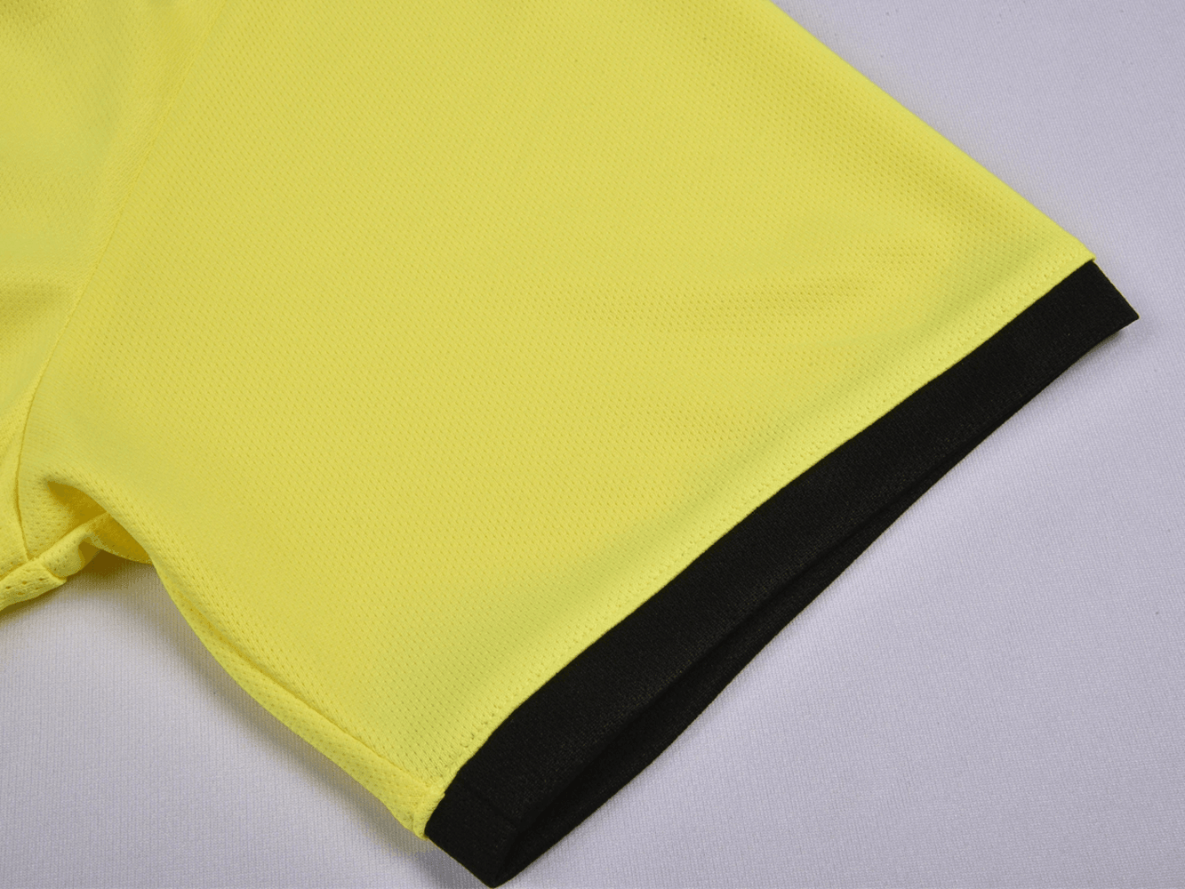 Referee Soccer Jersey with Dual Chest Pockets - SF4629 showing yellow fabric and black trim detail.