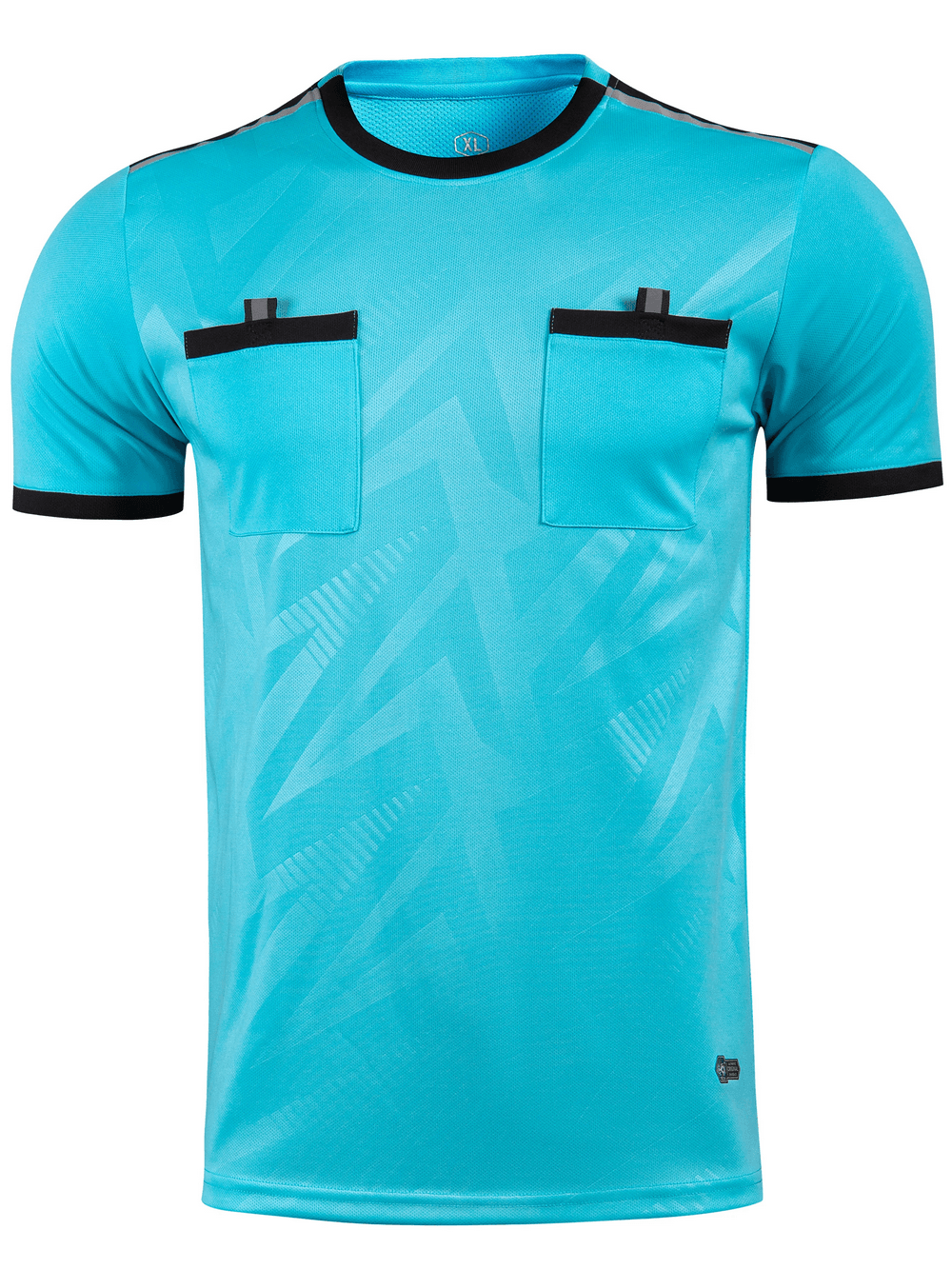 Referee Soccer Jersey with Dual Chest Pockets - SF4629 in vibrant blue, featuring short sleeves and dual pockets for cards.