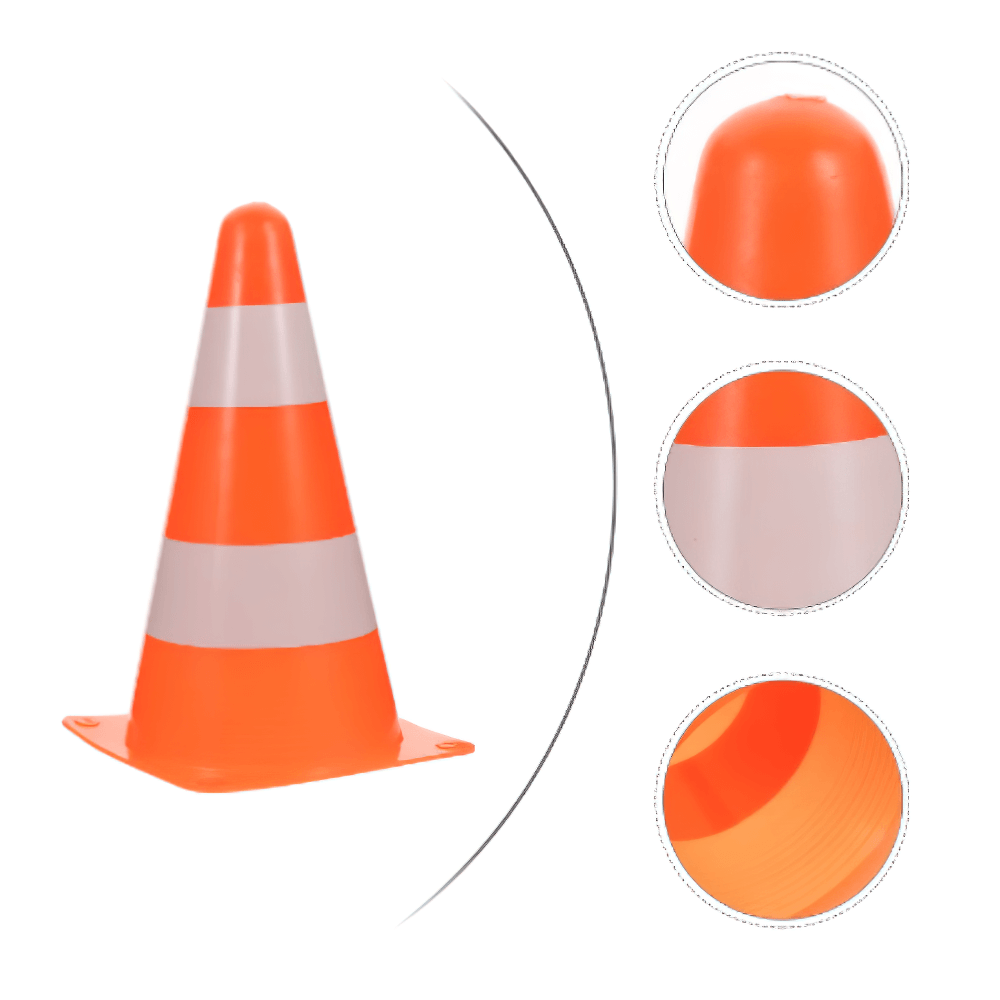 Reflective cone SF3207 for football training and safety, bright orange with reflective bands, ideal for marking and drills.