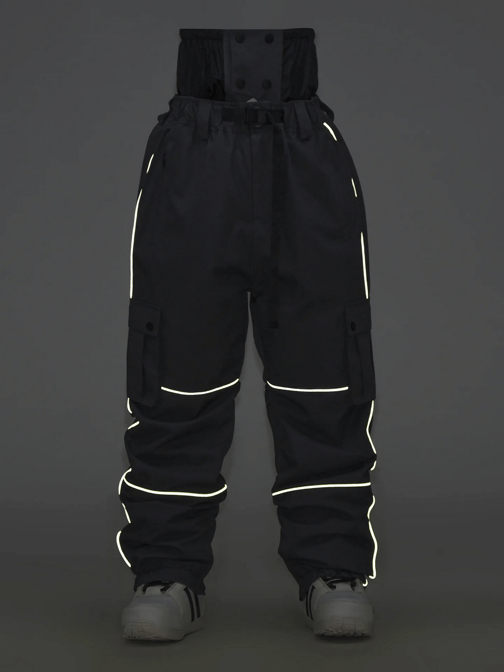 Reflective Snowboard Pants with Waist Guard - SF4248 showcasing reflective lines for night visibility and waist protection
