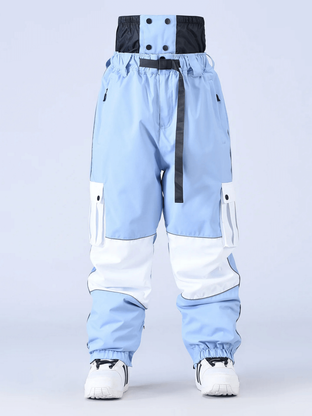 Reflective Snowboard Pants with Waist Guard - SF4248 in blue with white accents for winter sports